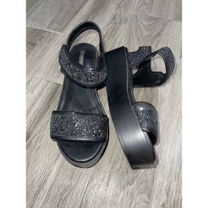 Forever 21 platform sparkly sandals OBO